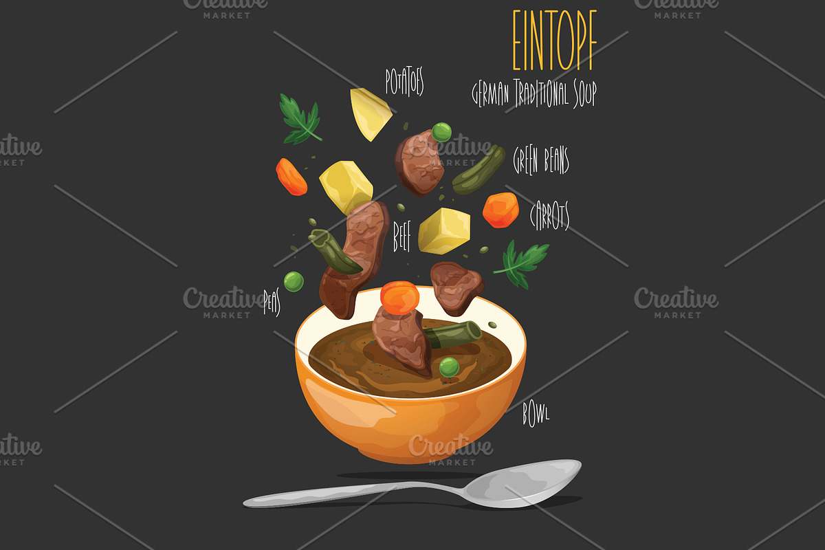 Eintopf. Vector illustration, a Food Illustration by AKOMIX (Photo 1 of 2)