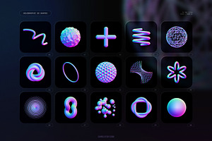 Holographic 3D Shapes Collection