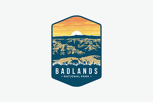 Badlands National Park Emblem Logo