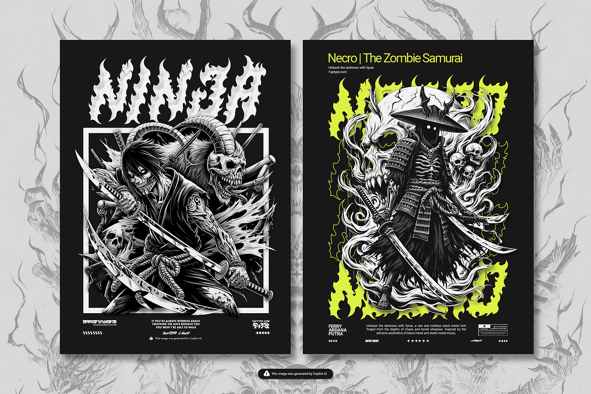 Syrax – Brutal Black Metal Typeface, a Blackletter Font by Ardana Creative (Photo 7 of 9)
