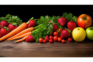 organic fresh food background ai, a Food & Drink Photo by pikepicture