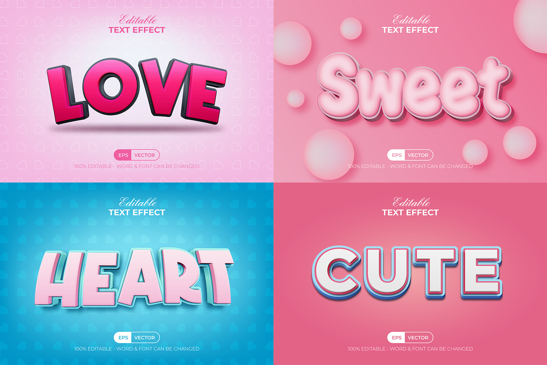 Sweet Pink Text Effect Bundle, a Layer Style Add-On by Mockmenot
