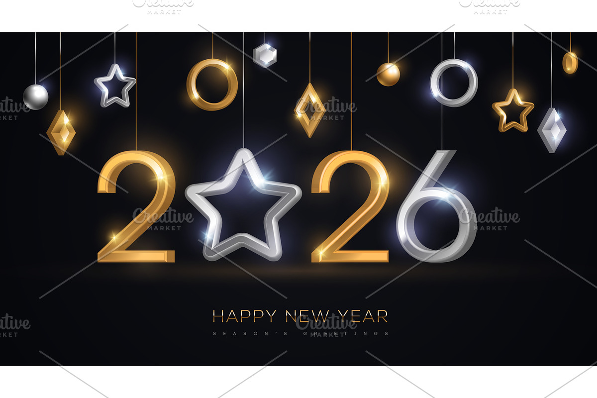 2026 star New Year party flyer, an Object Illustration by kotoffei