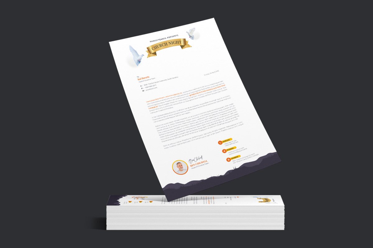 Church Letterhead, a Stationery Template by iDoodle Studio (Photo 3 of 6)
