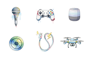 Watercolor Technology Clipart, a Technology Illustration by BerryPieArt (Thumbnail 3 of 4)