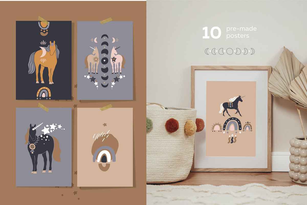 Boho Christmas horses and unicorns, an Object Graphic by yttadesign (Photo 5 of 15)