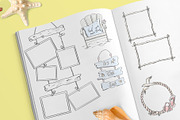 Beach themed illustrations & frames, an Illustration by Kate Snitser (Thumbnail 1 of 5)