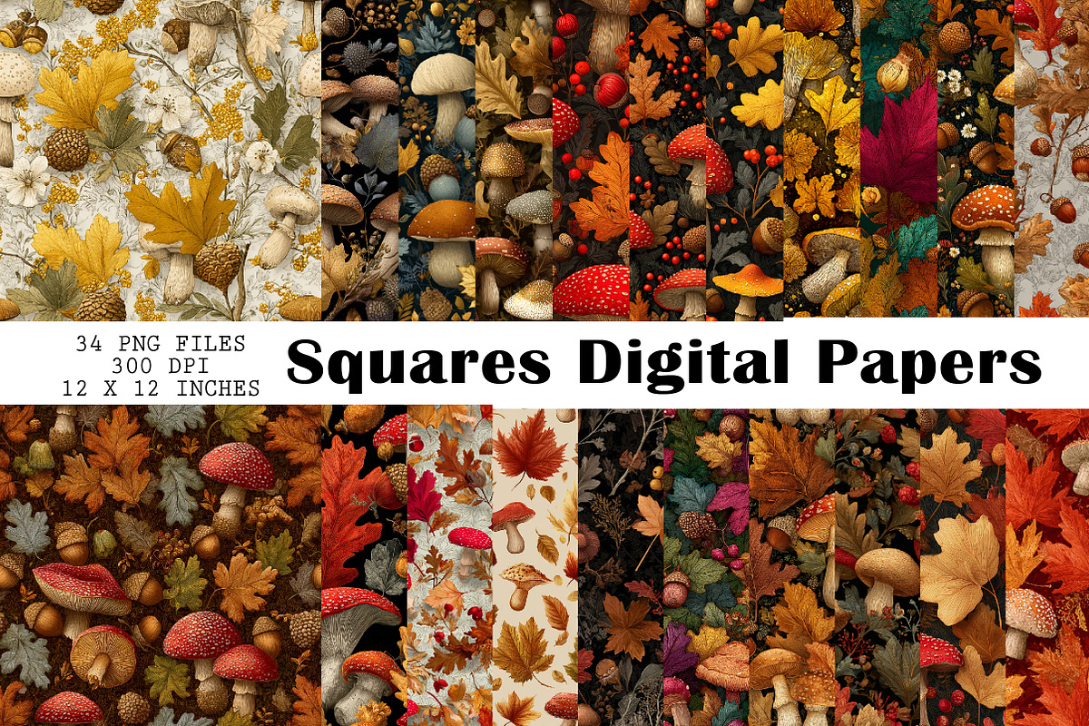 Squares Digital Papers, a Pattern Graphic by CreationArt (Photo 1 of 4)