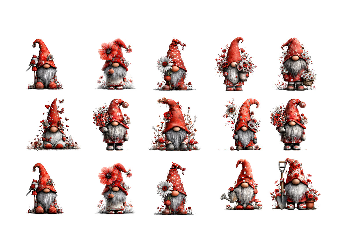 Whimsical Spring Gnome Clipart Bundl, an Illustration by GatewayDesign (Photo 2 of 6)