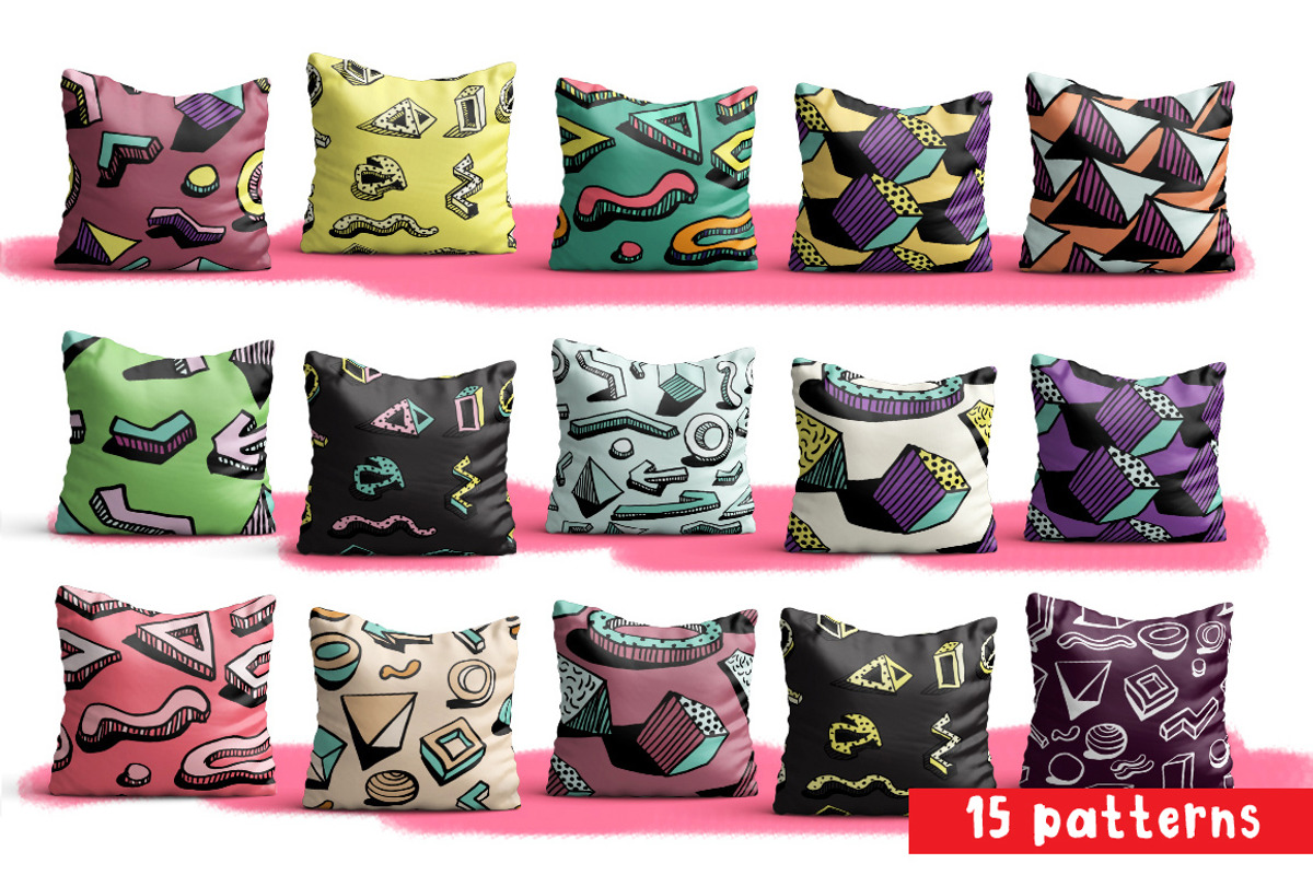 30 Seamless patterns memphis style., a Pattern Graphic by Hurski Anton (Photo 2 of 5)