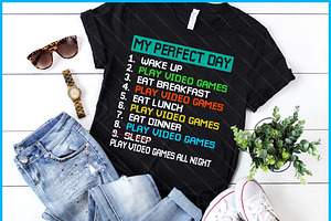 My Perfect Day Play Video Games, a Graphic by Creativeusart