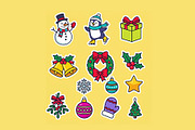 Christmas Holiday Stickers Set, a Seasonal Illustration by Rafoz (Thumbnail 2 of 3)