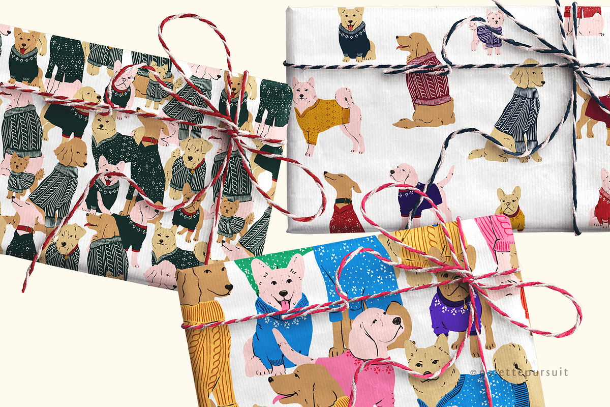Dogs in Sweaters Seamless Patterns, a Pattern Graphic by Palette Pursuit (Photo 14 of 14)