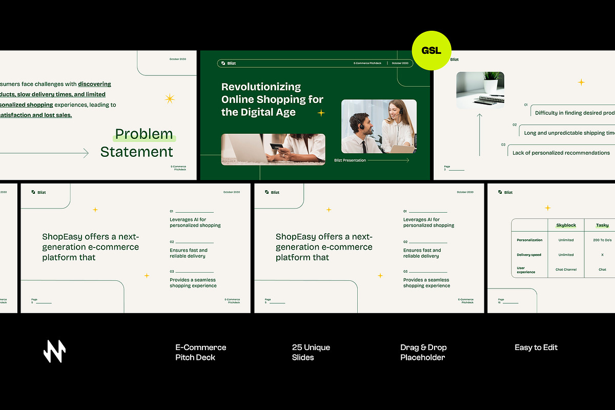 Corporate E-Commerce Pitch Deck GSL, a Presentation Template by Neermana (Photo 1 of 4)
