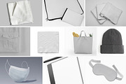 BUNDLE Mock Ups fabric textile, an Advertising Mockup by AnastasiyaOleynik (Thumbnail 5 of 11)