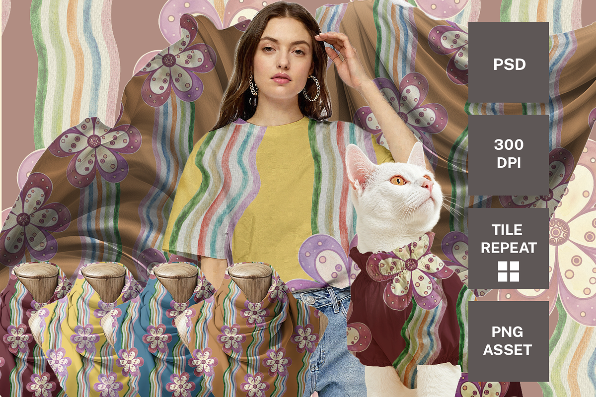BLOOM AND BEND, a Pattern Graphic by rumacorakstudio (Photo 5 of 5)