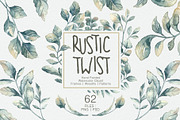 Rustic Twist (Watercolor Clipart), an Illustration by Soir Creative (Thumbnail 1 of 7)
