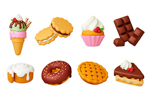 3d dessert. Bakery shop sweets, a Graphic by Valerie Bodnar