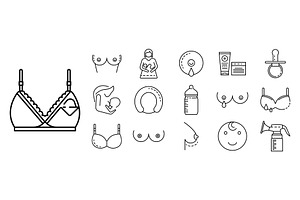 Breastfeeding Icons Set