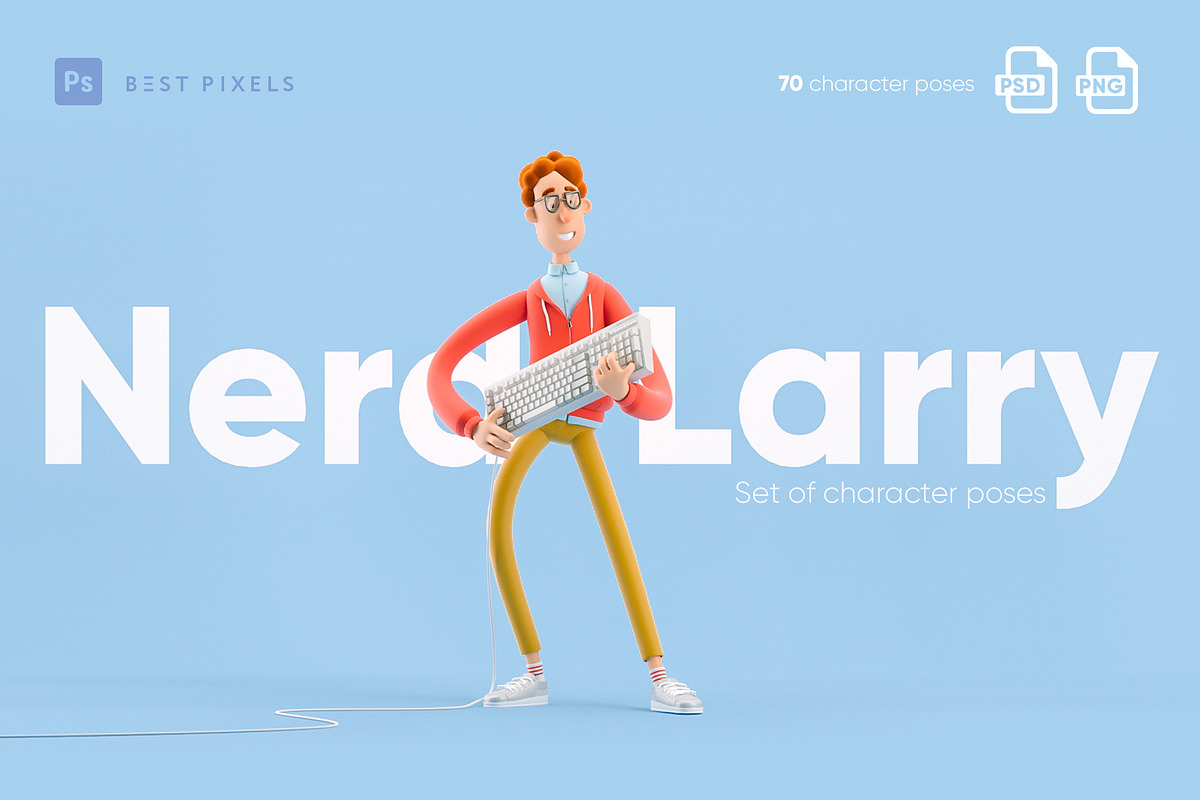 Nerd Larry Set, a Technology Illustration by Best Pixels™ (Photo 1 of 9)
