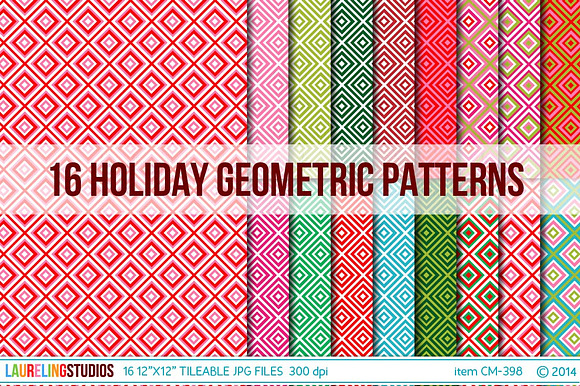 Tileable Holiday Geometric Patterns preview 3