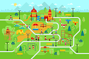 Park elements for map, flat vector, an Object Graphic by Bezvershenko (Thumbnail 4 of 8)