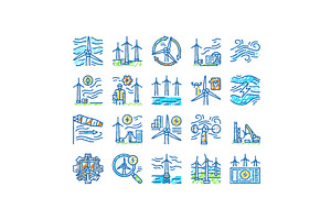 wind turbine power energy farm icons, an Object Illustration by pikepicture