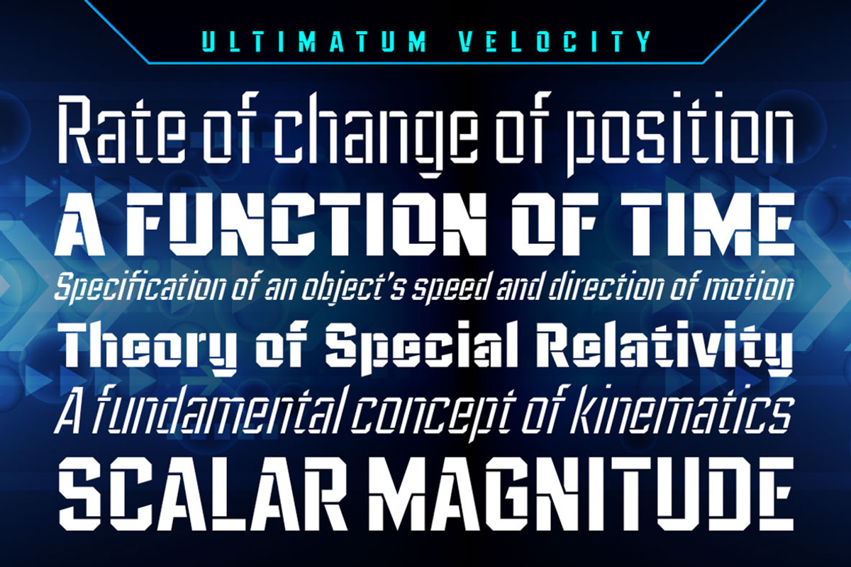 Ultimatum Velocity speed stencil, a Sans Serif Font by Comicraft Fonts (Photo 2 of 5)