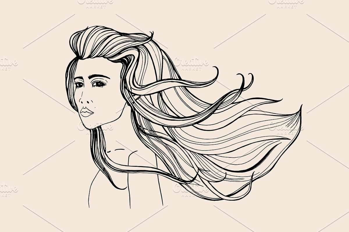 Fashionable portrait beautiful girl, a Person Illustration by Good Studio (Photo 3 of 5)