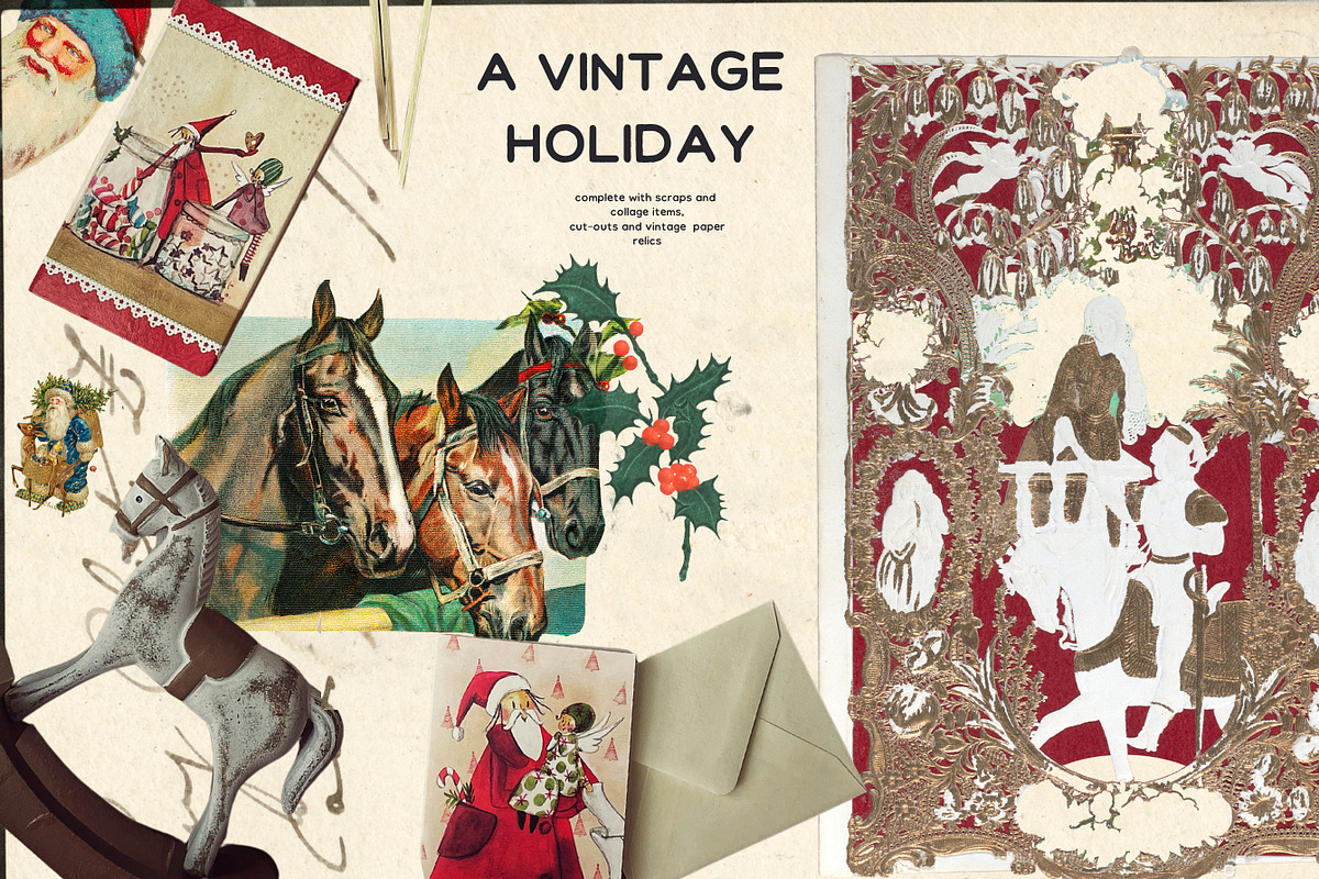 Vintage Christmas Mixed Media Set, an Object Graphic by Laras Wonderland (Photo 6 of 10)