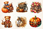 Watercolor Cowboy Autumn Clipart, an Illustration by Dream Creation (Thumbnail 2 of 6)