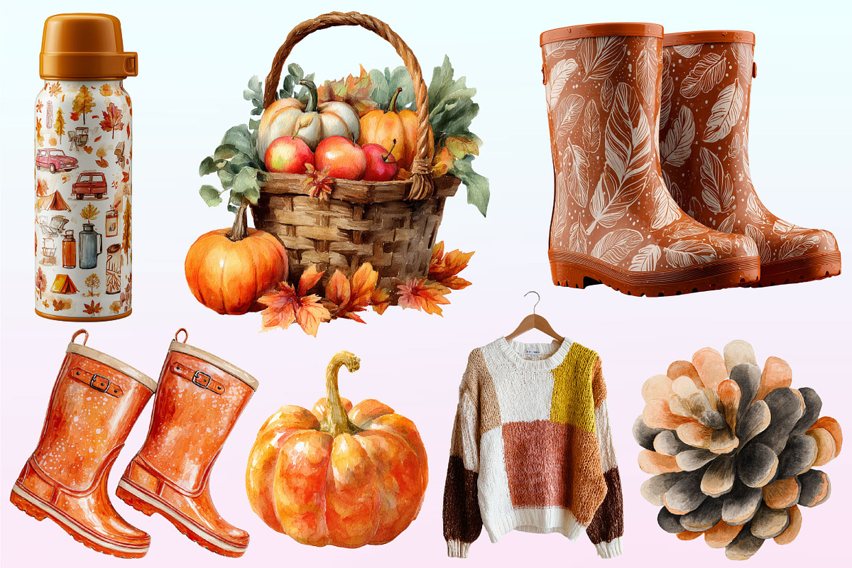 Burnt Orange Autumn Clipart, a Graphic by CitraGraphics (Photo 2 of 4)
