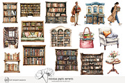 105 book lover clip art, an Object Illustration by Poppy Lane Studio (Thumbnail 3 of 12)