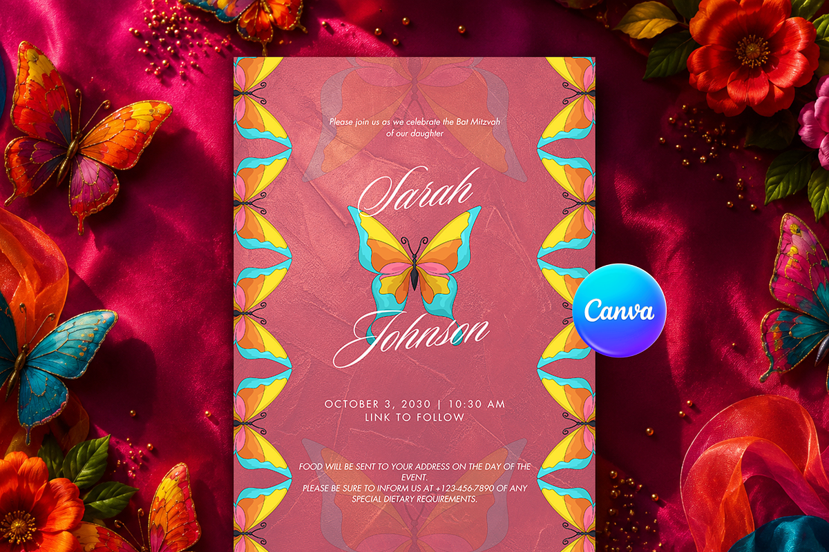 Butterfly Wedding Invite Template, an Invitation Template by InvitingStorys (Photo 1 of 11)