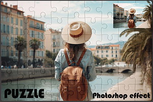 Puzzle Photoshop Template, an Action Add-On by 3d_model_tifotizi
