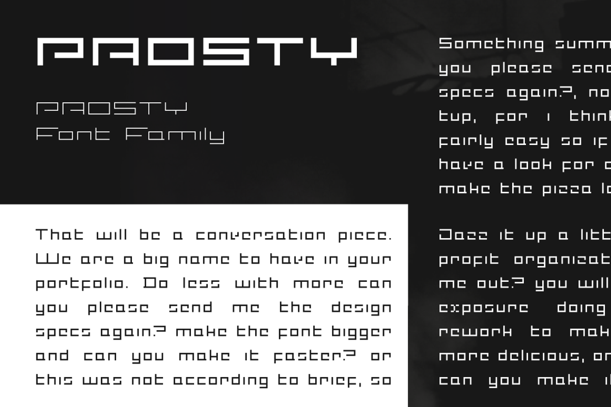 PROSTY Typeface Family preview 2