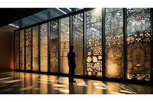 backlit metal panels ai generated, an Architecture Photo by pikepicture
