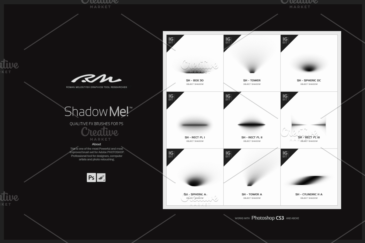 RM Shadow Me! (PS brushes), a Brush Add-On by R M (Photo 4 of 9)