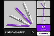 Pencil Tab Mockup, a Mockup by hiddemaru (Thumbnail 1 of 4)