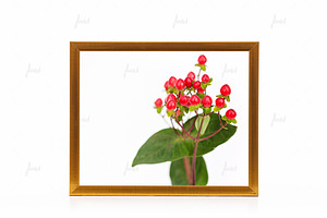 Golden styled frame isolated mockup