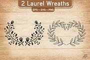 Laurel Wreath SVG PNG Bundle, an Illustration by Actual Pixel (Thumbnail 9 of 17)