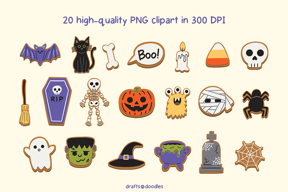 Halloween Gingerbread Cookies, a Food Illustration by Drafts n Doodles (Photo 2 of 3)