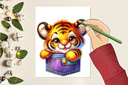 Peeking Cute Animals Pocket Clipart, an Illustration by RobertsArt (Thumbnail 5 of 7)