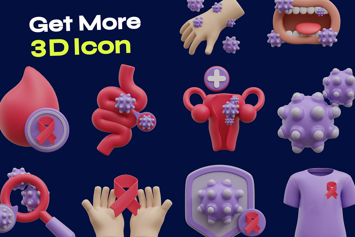 World Cancer Day 3D Icon, an Environmental 3D Model by orenjidesign (Photo 7 of 8)