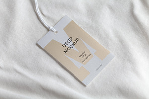 Clothes label tag blank white mockup