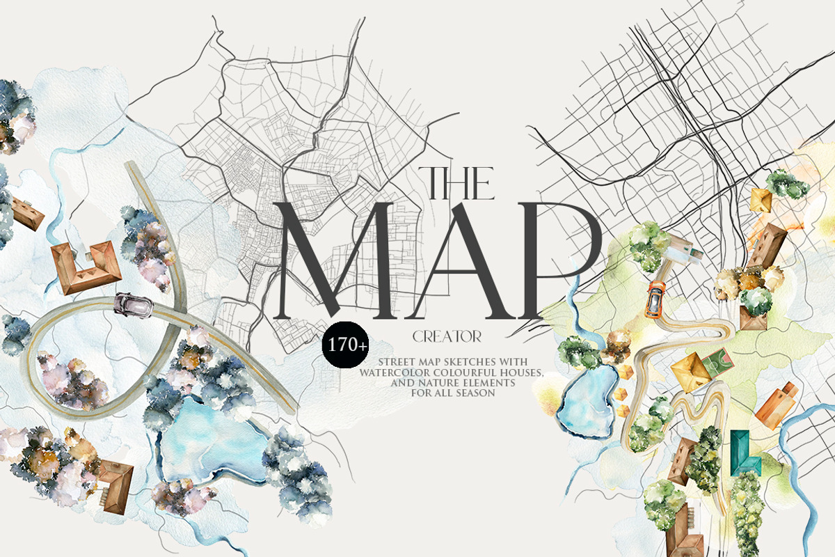 Map creator Wedding City street, a Decorative Illustration by 60secondsArt (Photo 1 of 15)