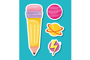 planets and pencil, an Object Illustration by studiogstock