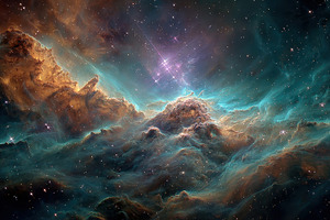 Cosmic Nebula Starry Sky Celestial W, a Photo by Pixeness Studio
