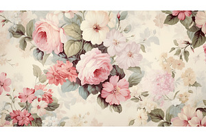 floral vintage flower wallpaper ai, a Nature Photo by pikepicture