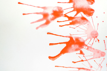 Splash watercolors drops on white background. Abstract colorful, an Abstract Photo by Casanowe-studio